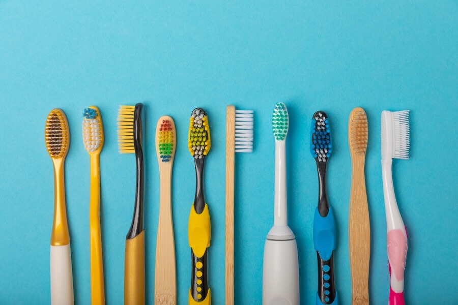 assorted toothbrushes